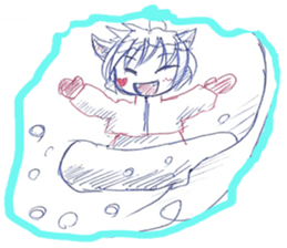 Cat snow sticker #4412441