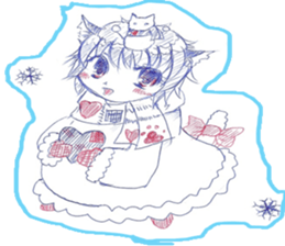 Cat snow sticker #4412446