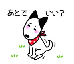 Bucket dog by Miniture bull terrier 2 sticker #4417076