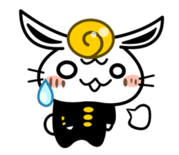 Cute Rabbit wearing the School uniform sticker #4418759