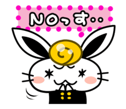 Cute Rabbit wearing the School uniform sticker #4418777