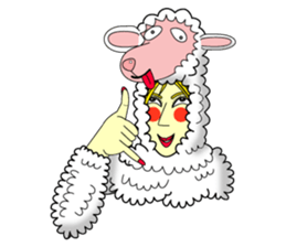 Honny who put on a whole wear of sheep. sticker #4420913