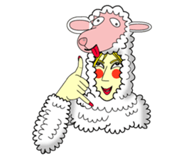 Honny who put on a whole wear of sheep. sticker #4420913