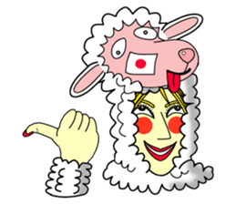 Honny who put on a whole wear of sheep. sticker #4420921