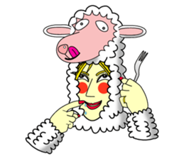 Honny who put on a whole wear of sheep. sticker #4420931