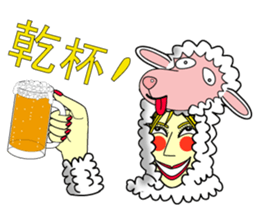 Honny who put on a whole wear of sheep. sticker #4420935