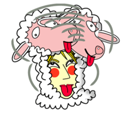Honny who put on a whole wear of sheep. sticker #4420942