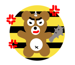 Angry brown bear sticker #4421399