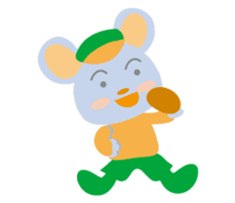 Cute bear and mouse sticker #4424193