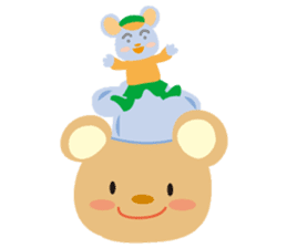 Cute bear and mouse sticker #4424200