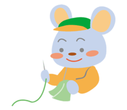 Cute bear and mouse sticker #4424214