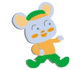 Cute bear and mouse sticker #4424216