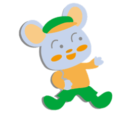 Cute bear and mouse sticker #4424216