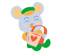 Cute bear and mouse sticker #4424217