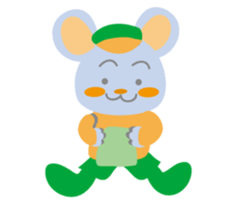 Cute bear and mouse sticker #4424219