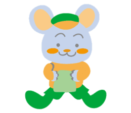 Cute bear and mouse sticker #4424219