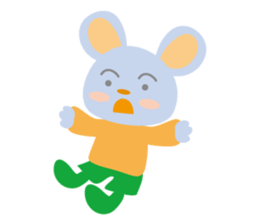 Cute bear and mouse sticker #4424221