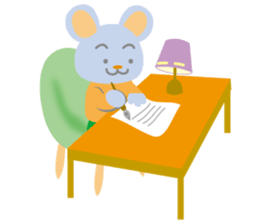 Cute bear and mouse sticker #4424227