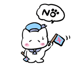 Funny white cat and fancy girl sticker #4426074