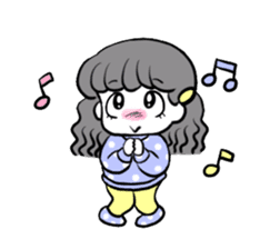 Funny white cat and fancy girl sticker #4426076