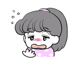 Funny white cat and fancy girl sticker #4426077