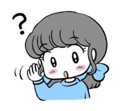 Funny white cat and fancy girl sticker #4426078