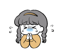 Funny white cat and fancy girl sticker #4426079