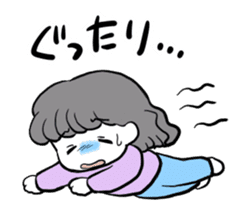 Funny white cat and fancy girl sticker #4426081