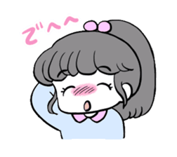 Funny white cat and fancy girl sticker #4426082