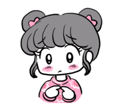 Funny white cat and fancy girl sticker #4426083