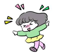 Funny white cat and fancy girl sticker #4426087