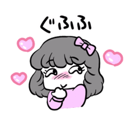 Funny white cat and fancy girl sticker #4426092