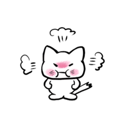 Funny white cat and fancy girl sticker #4426093