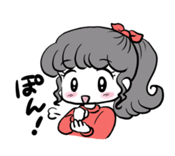 Funny white cat and fancy girl sticker #4426094