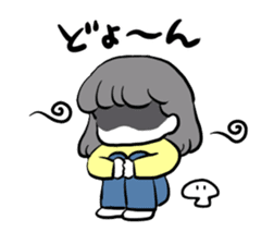 Funny white cat and fancy girl sticker #4426095