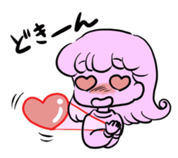 Funny white cat and fancy girl sticker #4426097