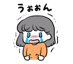 Funny white cat and fancy girl sticker #4426101