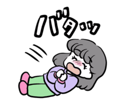 Funny white cat and fancy girl sticker #4426102