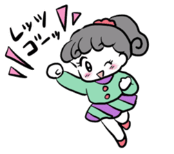 Funny white cat and fancy girl sticker #4426103