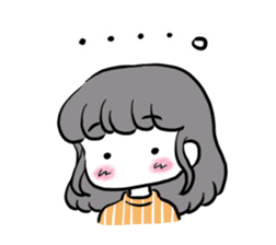 Funny white cat and fancy girl sticker #4426104