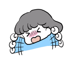 Funny white cat and fancy girl sticker #4426108