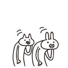 Surreal rabbit and cat sticker #4429236