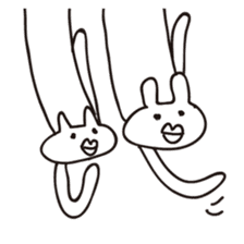 Surreal rabbit and cat sticker #4429242