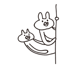 Surreal rabbit and cat sticker #4429244