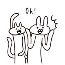 Surreal rabbit and cat sticker #4429258