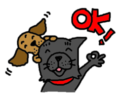 Dog and cat class willful four of them sticker #4429520