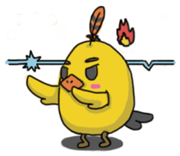 Chubby Quill Chicken and his friend sticker #4431479