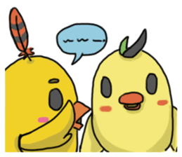 Chubby Quill Chicken and his friend sticker #4431480