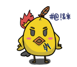 Chubby Quill Chicken and his friend sticker #4431483