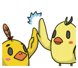 Chubby Quill Chicken and his friend sticker #4431491